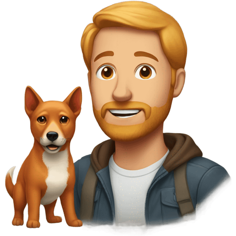  man and fox red labrador  emoji