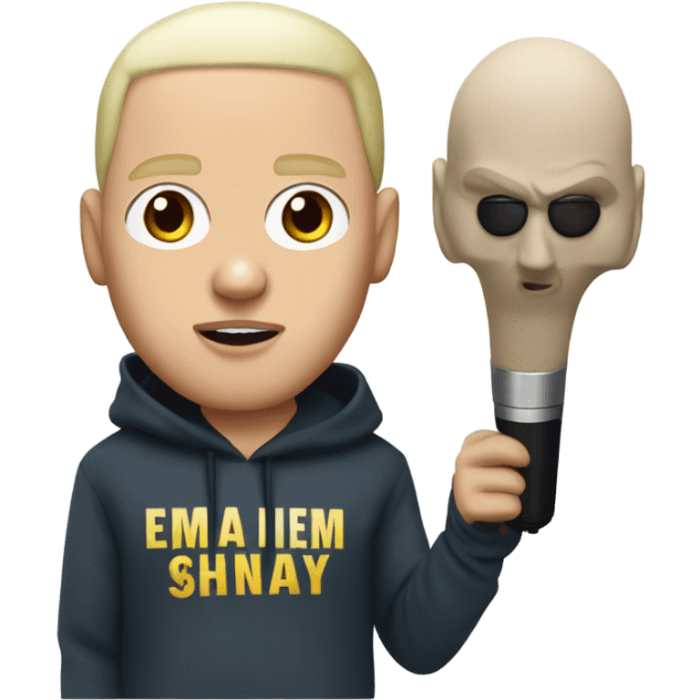 Eminem slim shady blonde buzz cut hoodie mic emoji