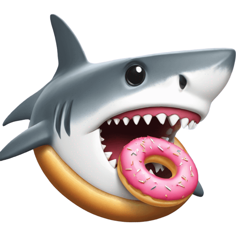 Shark eating a donut  emoji