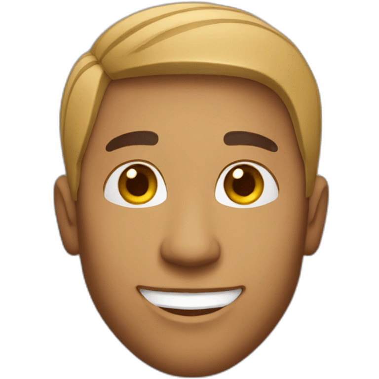 Light skin smiling indian guy with short middle part hairstyle emoji