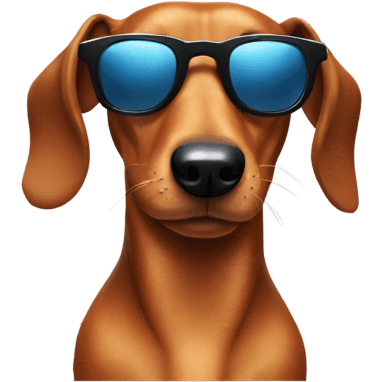 Sausage dog wearing sunglasses emoji