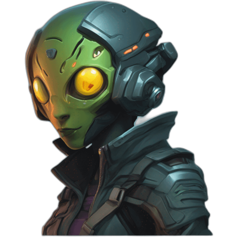 cyberpunk alien character desing scifi roguelike rpg style inspired by slay the spire digital art emoji