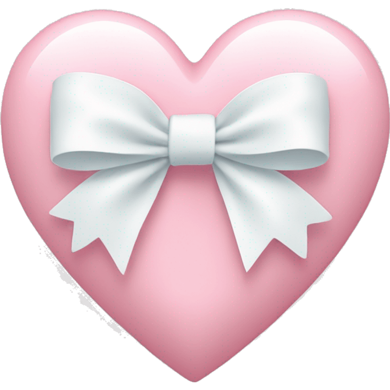 Pastel pink heart with white bow emoji