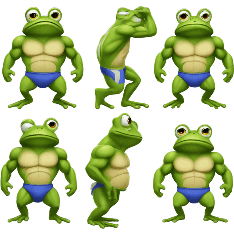 Buff frog emoji