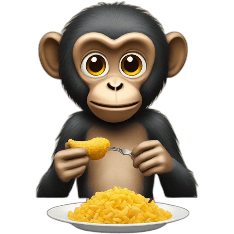 Monkey eating chicken emoji