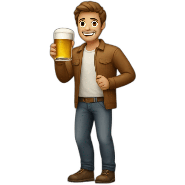 Homme qui boit bières emoji