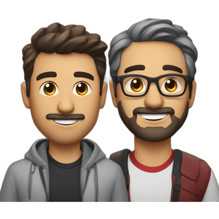 andreu buenafuente and berto romero as podcasters emoji