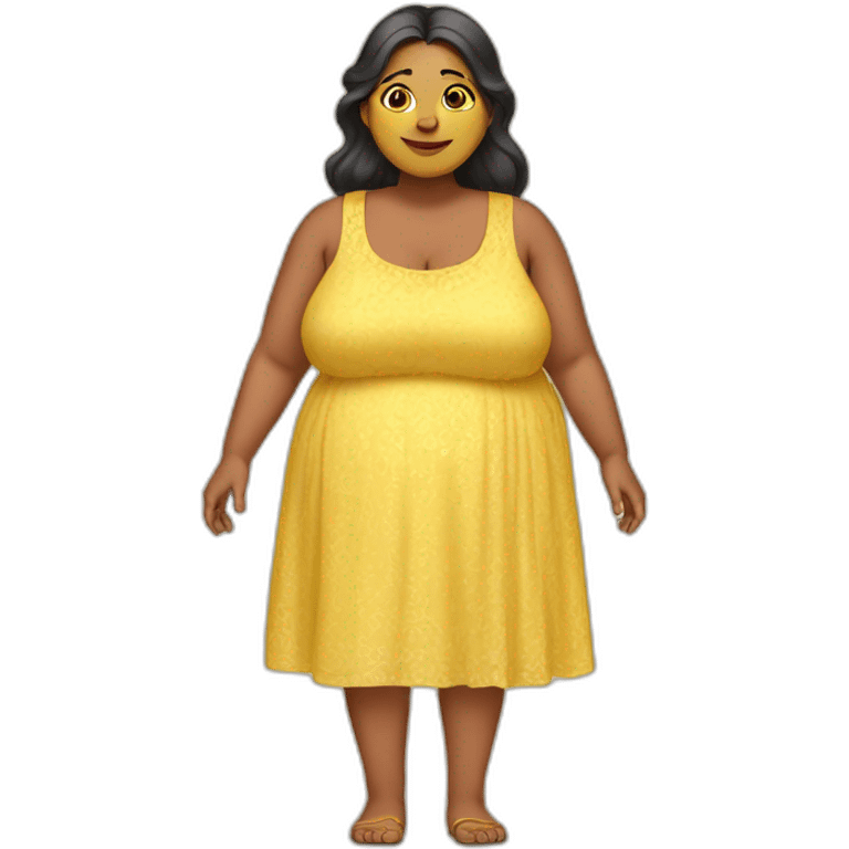 Fat yellow dress indian mom emoji