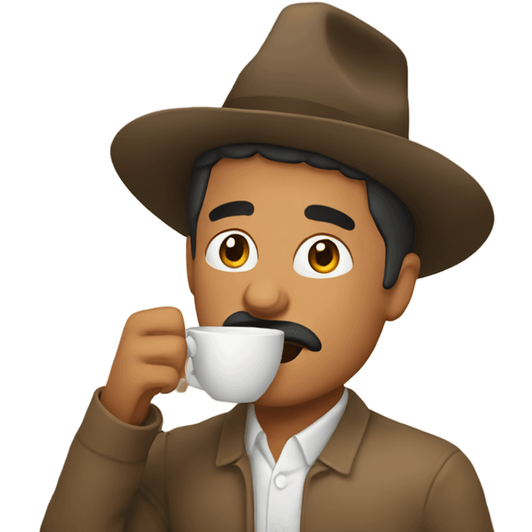 Mexican man drinking coffee emoji