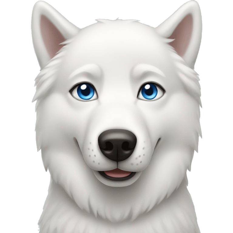 white husky with blue eyes emoji