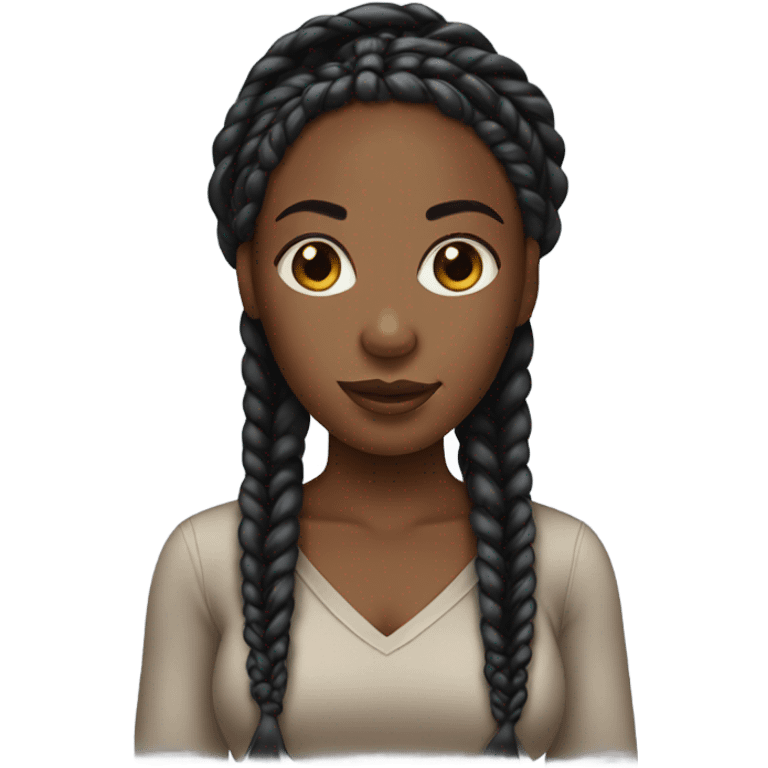 black woman with box braids emoji