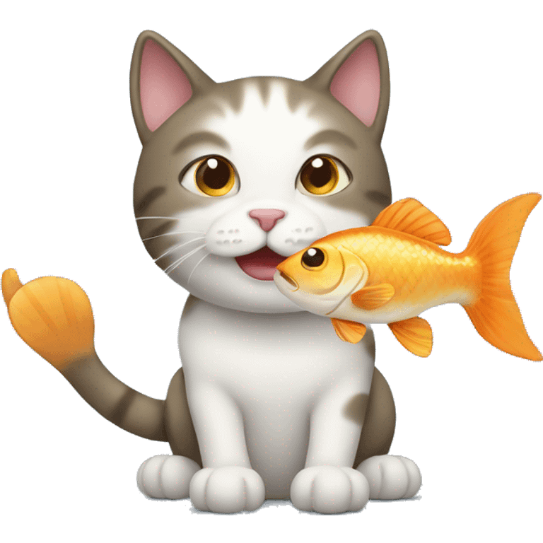 Cat With fish  emoji