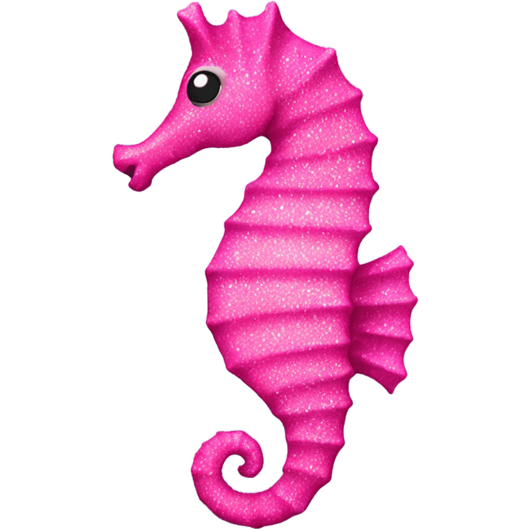 Pink seahorse with glitter  emoji