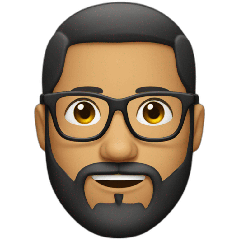 Buzzed Latino with beard glasses emoji