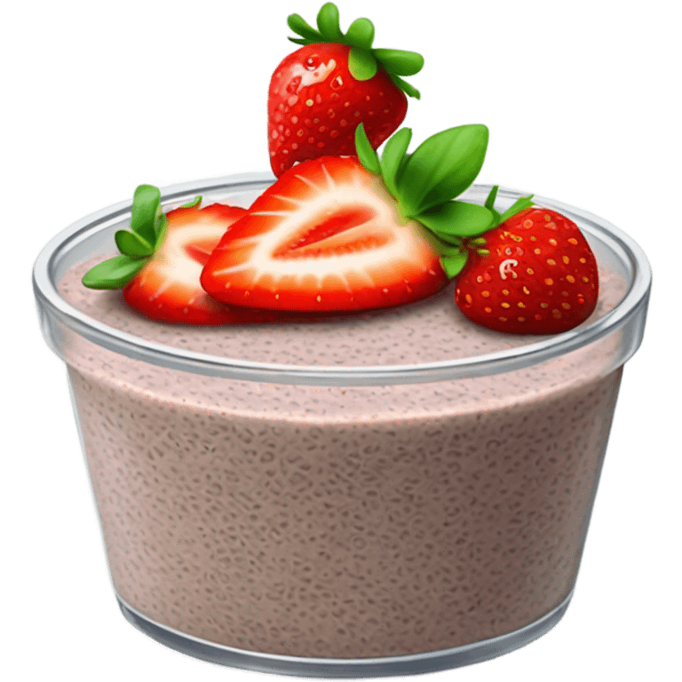 Chia pudding with fresh strawberries  emoji