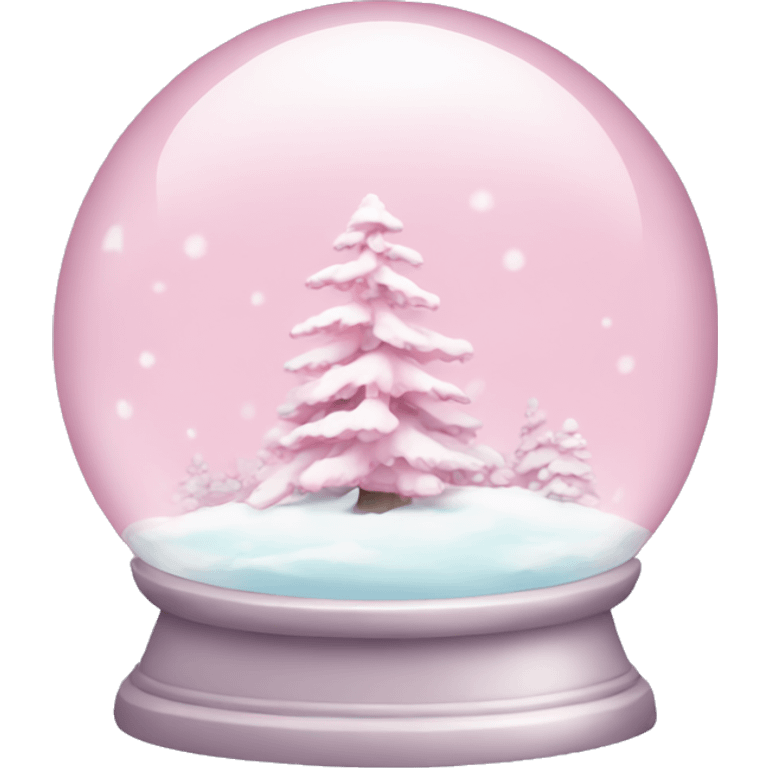 Pastel pink snow globe emoji