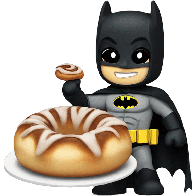 Batman with cinnamon roll plushy ￼ emoji