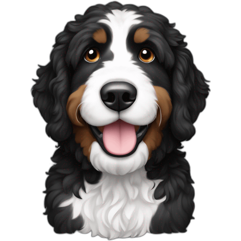 black and white bernedoodle emoji