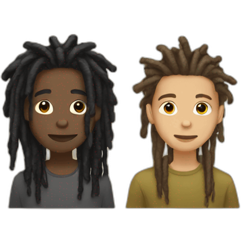 Black friends two boys with dreads emoji