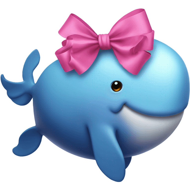 fat whale wearing a bow on head emoji