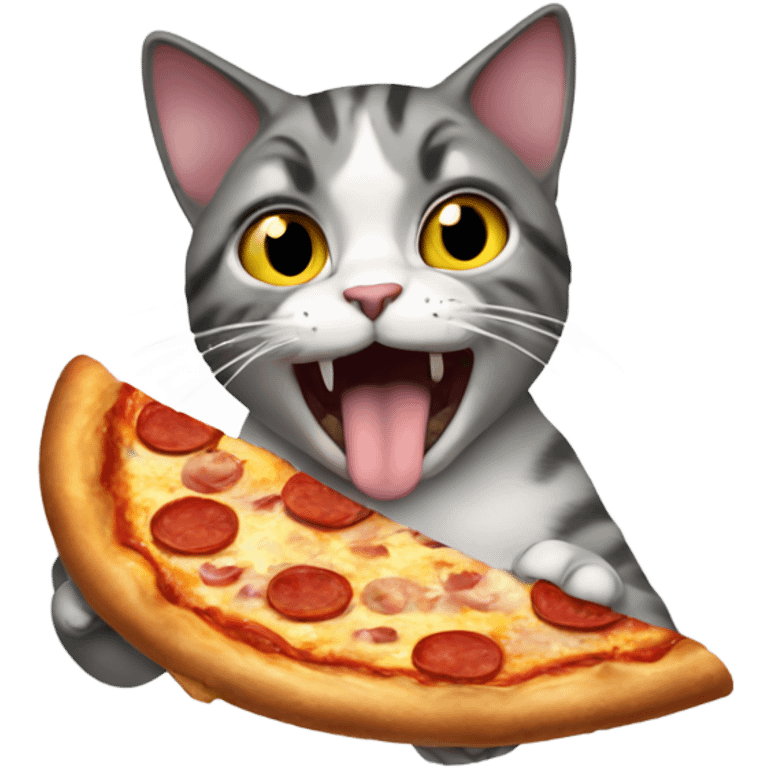 Cat eating pizza  emoji