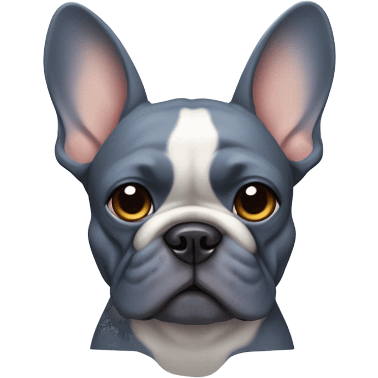 Blue grey French bulldog emoji