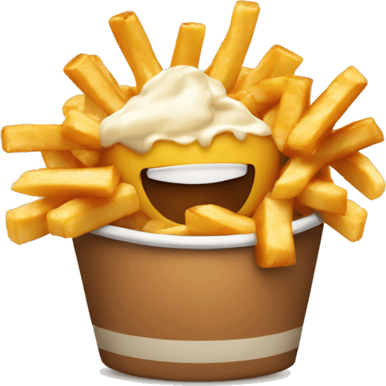 Poutine qui mange une poutine emoji