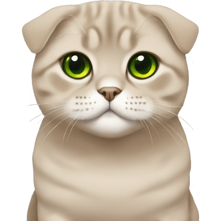 Scottish fold brown with green eyes emoji