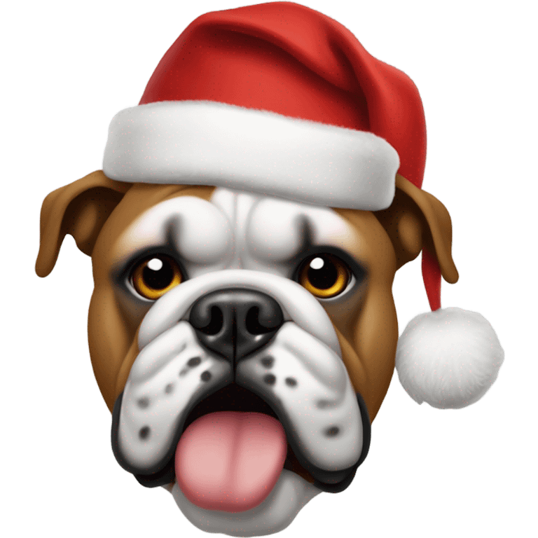 Georgia bulldog in Christmas hat emoji