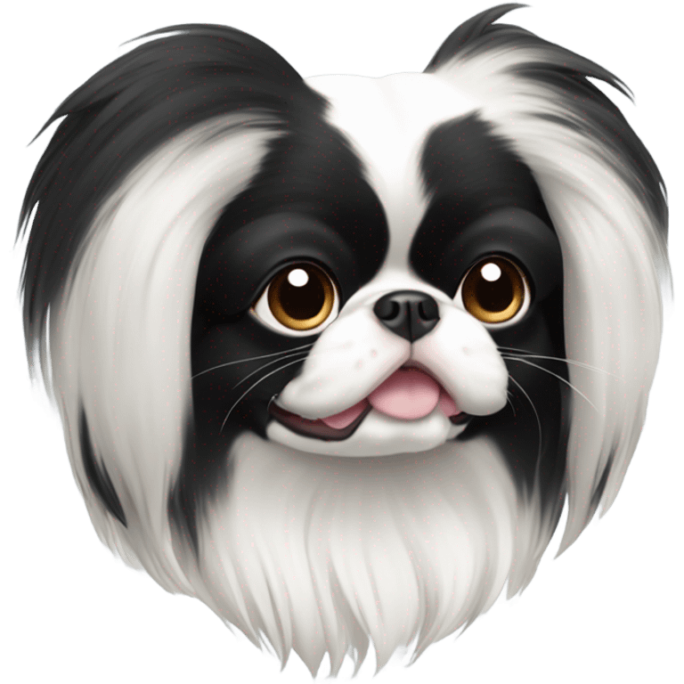 black and white japanese chin dog emoji