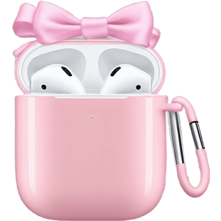 Pink Airpods Max with small Pink bows emoji