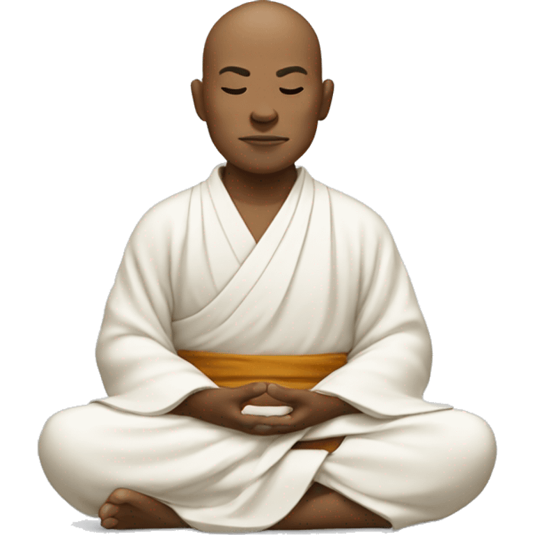 Meditating monk in white robes emoji