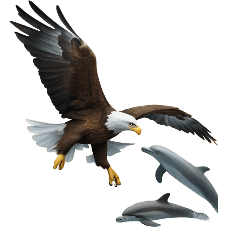 Eagle with dolphin emoji