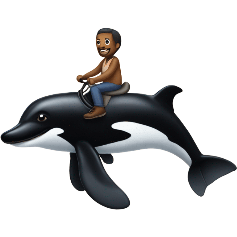 wiener dog riding an orca  emoji