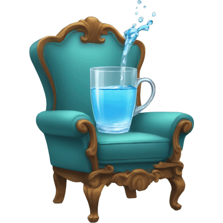 cup of water on a rich chair emoji