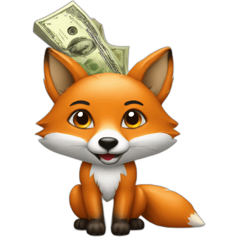 Fox with money emoji