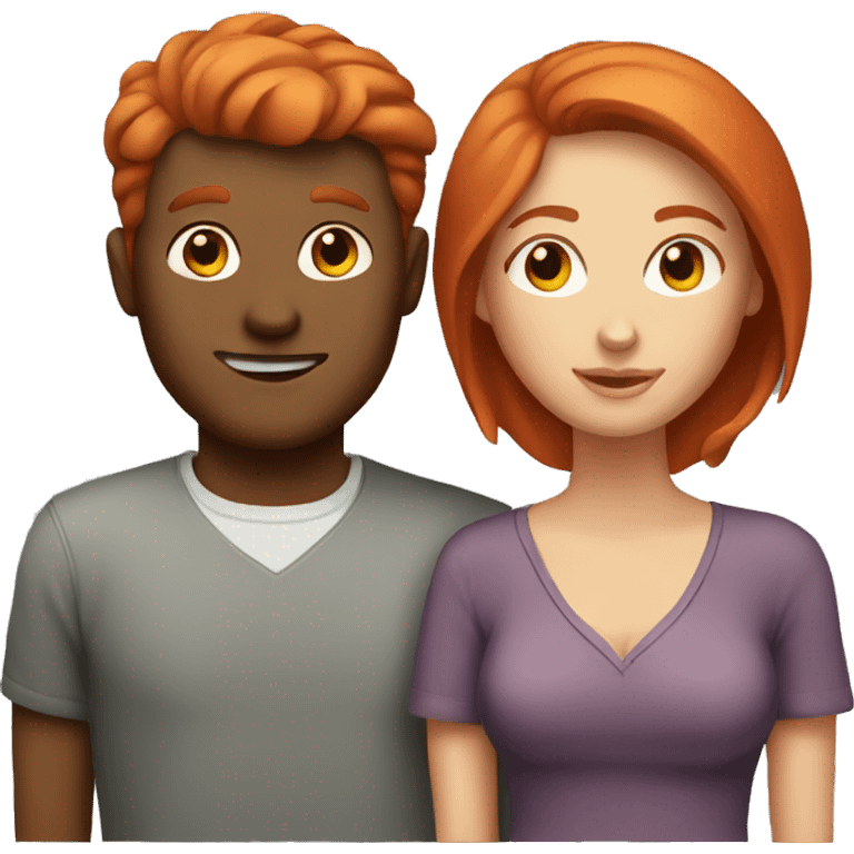 Red haired couple emoji