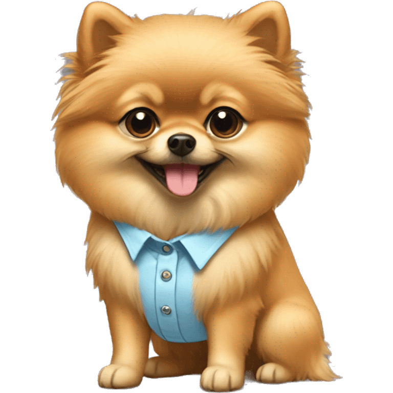 Pomeranian wear shirt  emoji