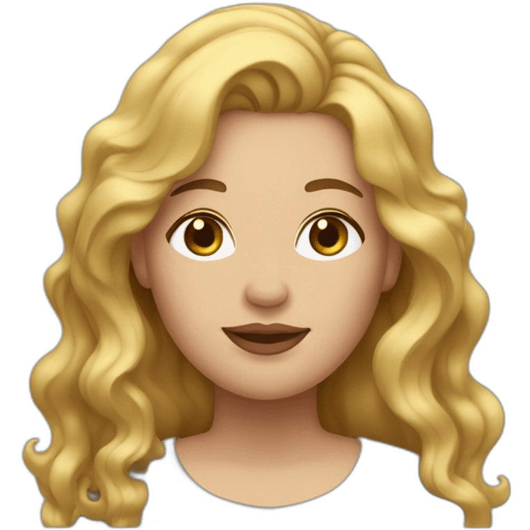 plus-sized woman with blonde wavy hair emoji