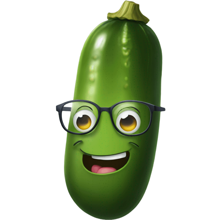 A pickle wearing glasses emoji