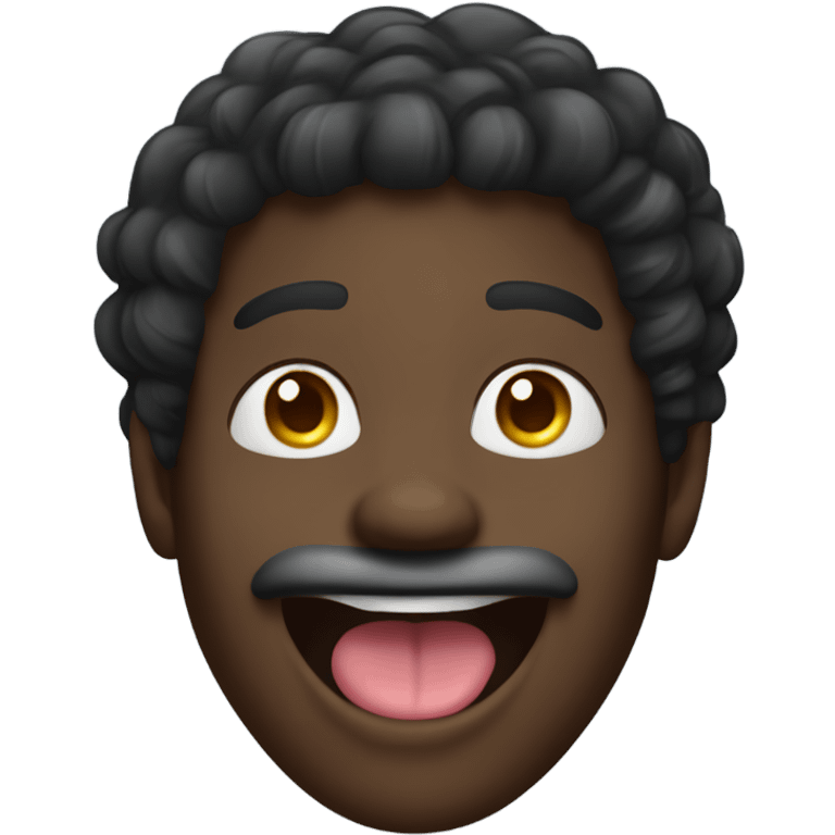 happy black guy with waves and tongue out  emoji