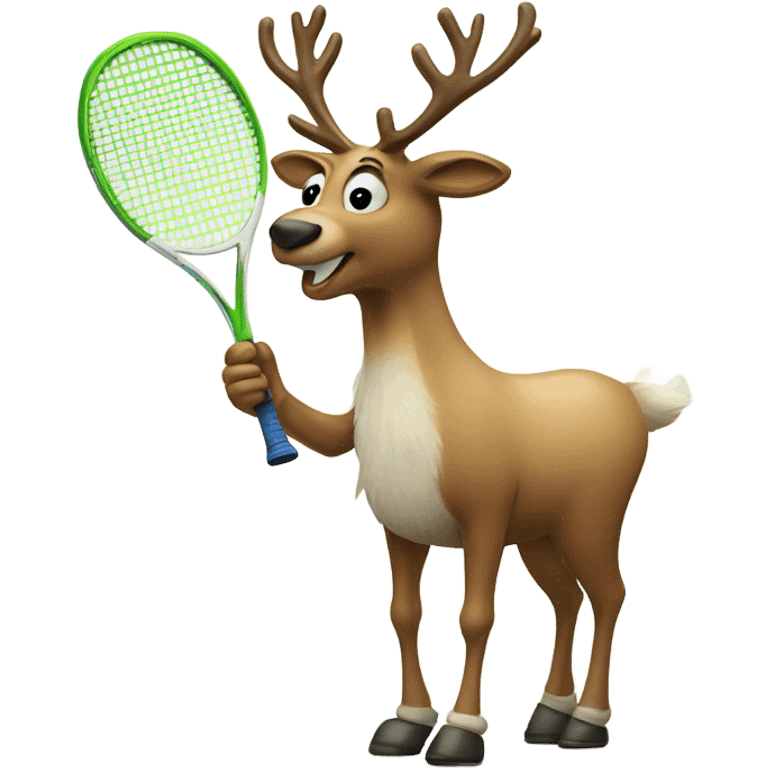 Reindeer playing tennis  emoji