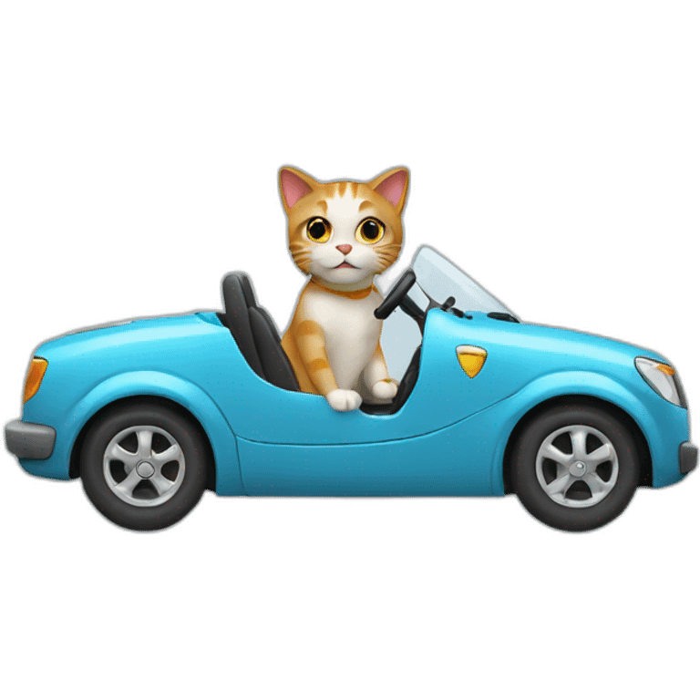 Cat driving a car emoji