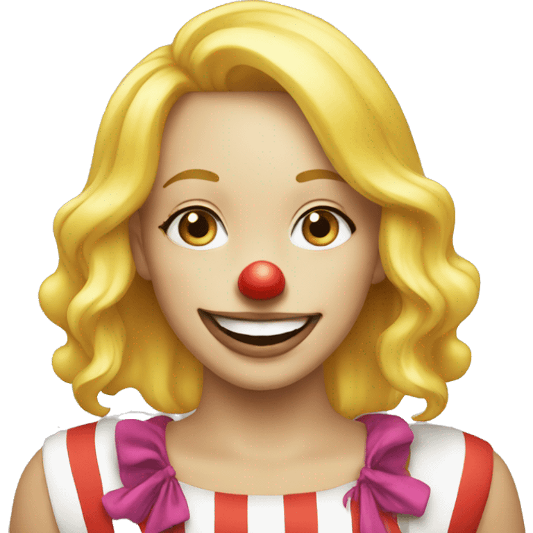 blonde girl smiling - Clown emoji