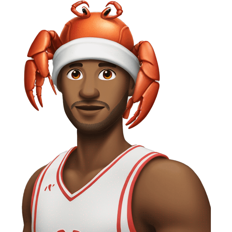 Basketball player with lobster hat emoji