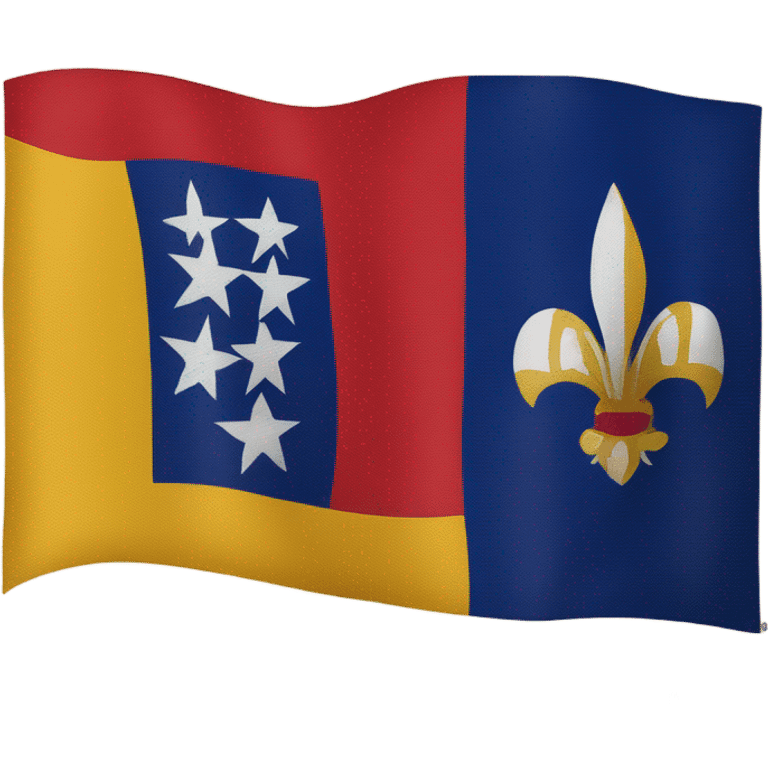 Louisiana Creole heritage flag with "Kouri-Vini nouzòt parl" written underneath emoji