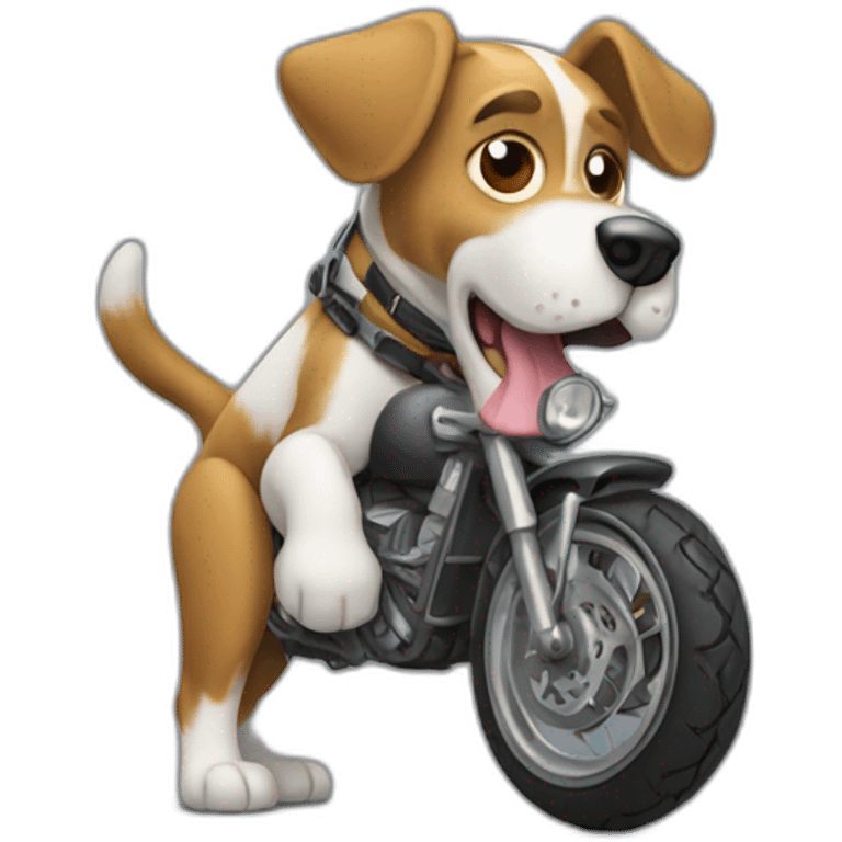 Dog faisant de la moto emoji