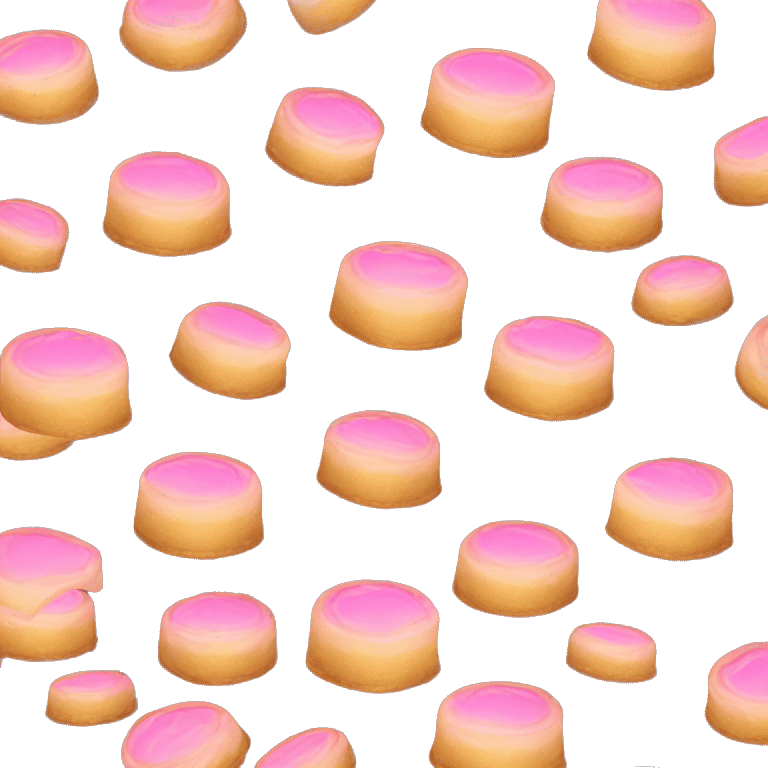 Pink and gold flan emoji