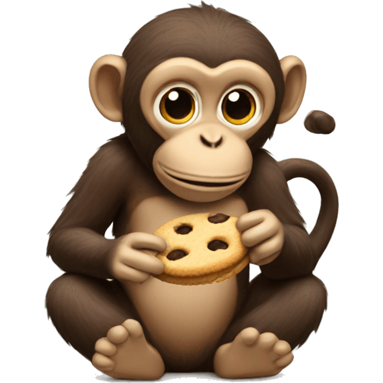 monkey eating cookie emoji