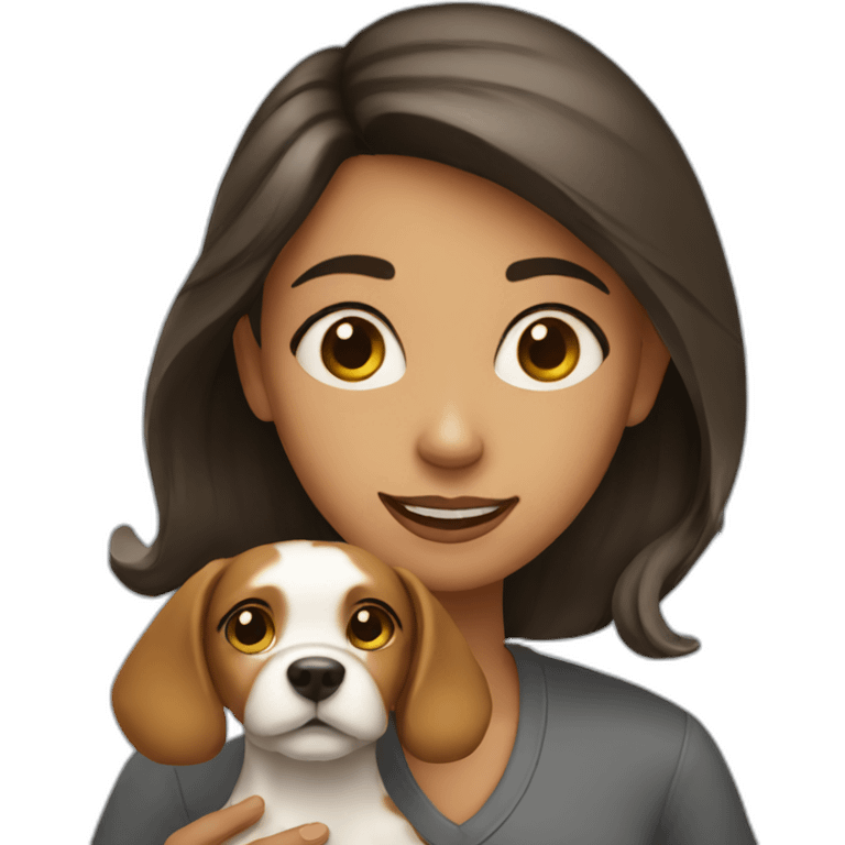 Girl with dog emoji